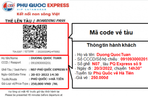 Hướng dẫn sử dụng vé (điện tử) tàu Phú Quốc Express, Superdong